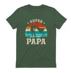 Fête des Pères Meilleur Père Humour Retro Super Papa Parfait in Military Green - back view
