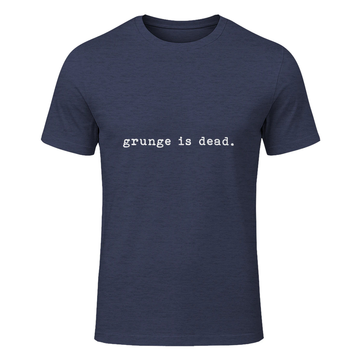 Chemises de soirée rock des années 90 Grunge Is Dead Novelty Saying Funny in Heather Navy - front view