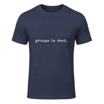 Chemises de soirée rock des années 90 Grunge Is Dead Novelty Saying Funny in Heather Navy - front view