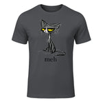 Funny Meh Cat Gift for Cat Lovers in Charcoal - front view