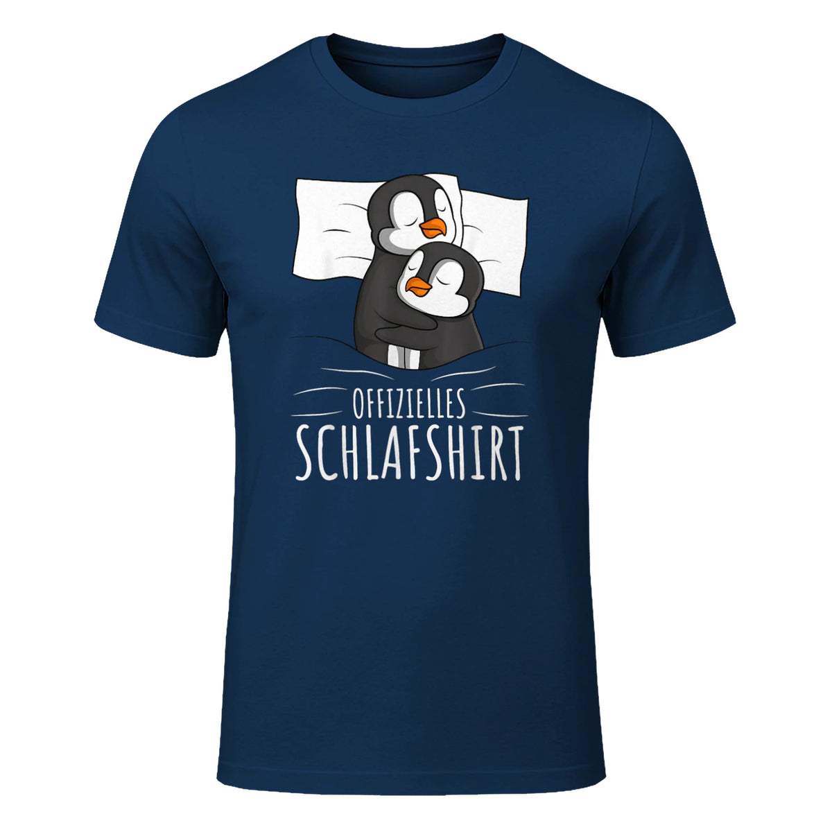 Offizielles Schlafshirt Pinguin Schlafanzug Penguin Kurzarm in Navy - front view