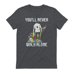 Vintage Father Son Family Autistic Kids Autism Awareness Dad in Charcoal - back view