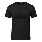Minimal Tonal Stripe Graphic T-Shirt in Black - front view