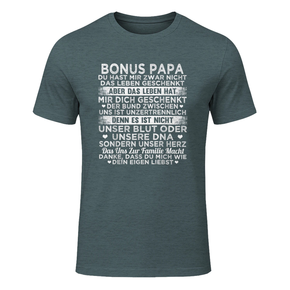 Bonus Papa du hast mir zwar nicht das leben geschenkt Spruch in Dark Heather - front view