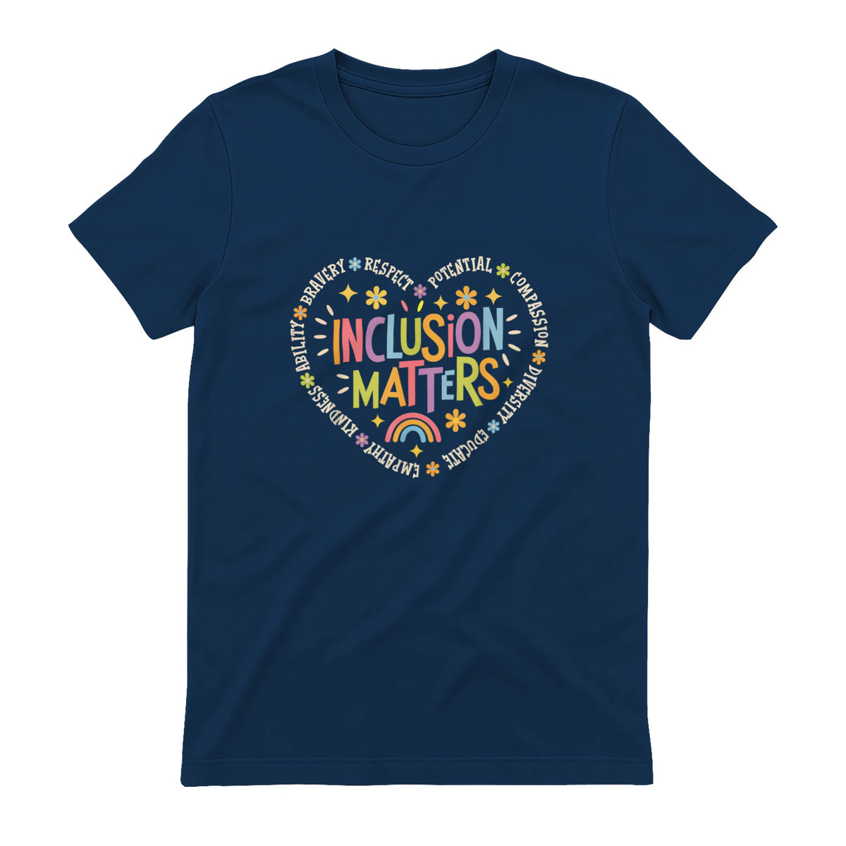 Inclusion Matters Special Education Teacher Autism Awareness in Navy - back view