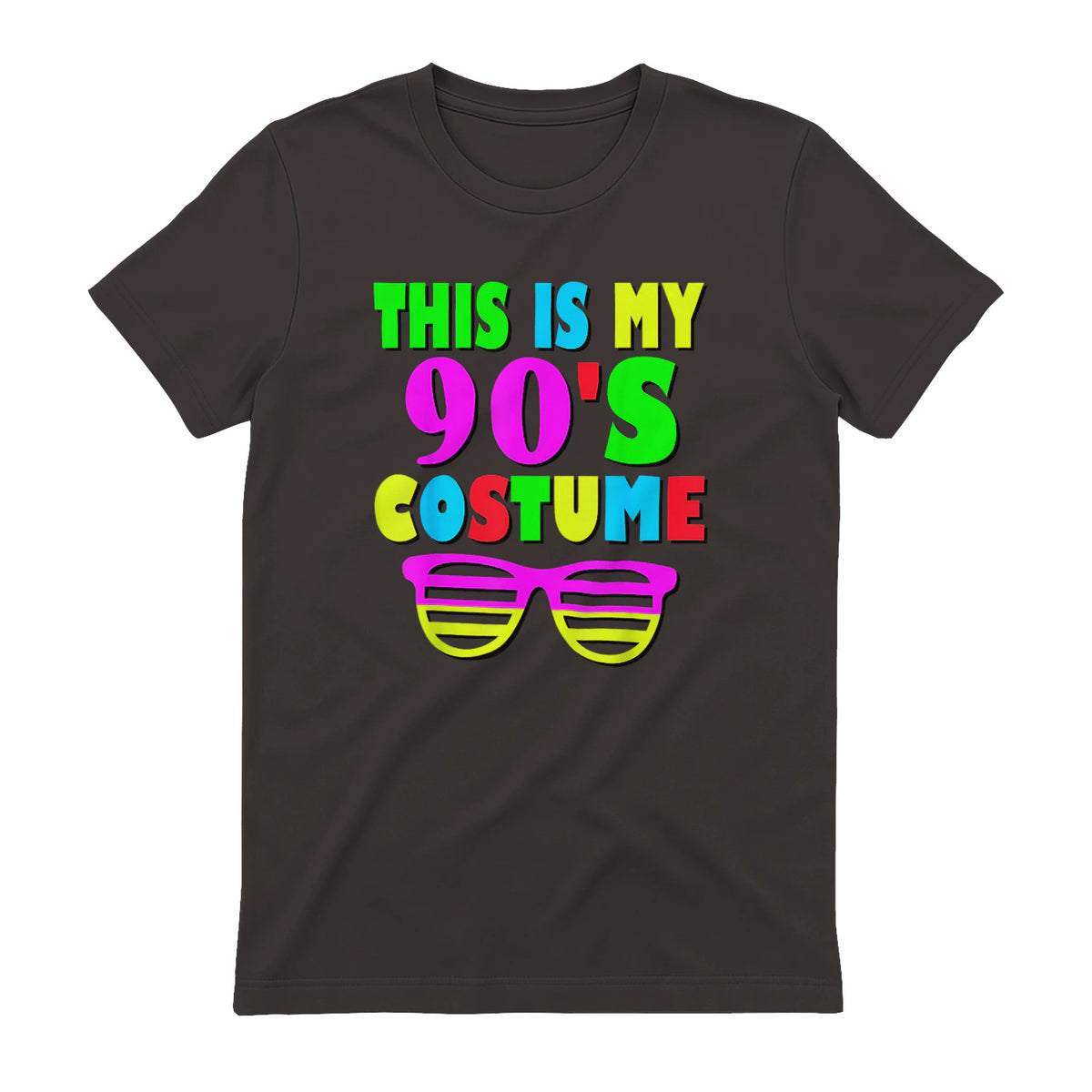This Is My Nineties Costume Party T-Shirt in Dark Chocolate - back view