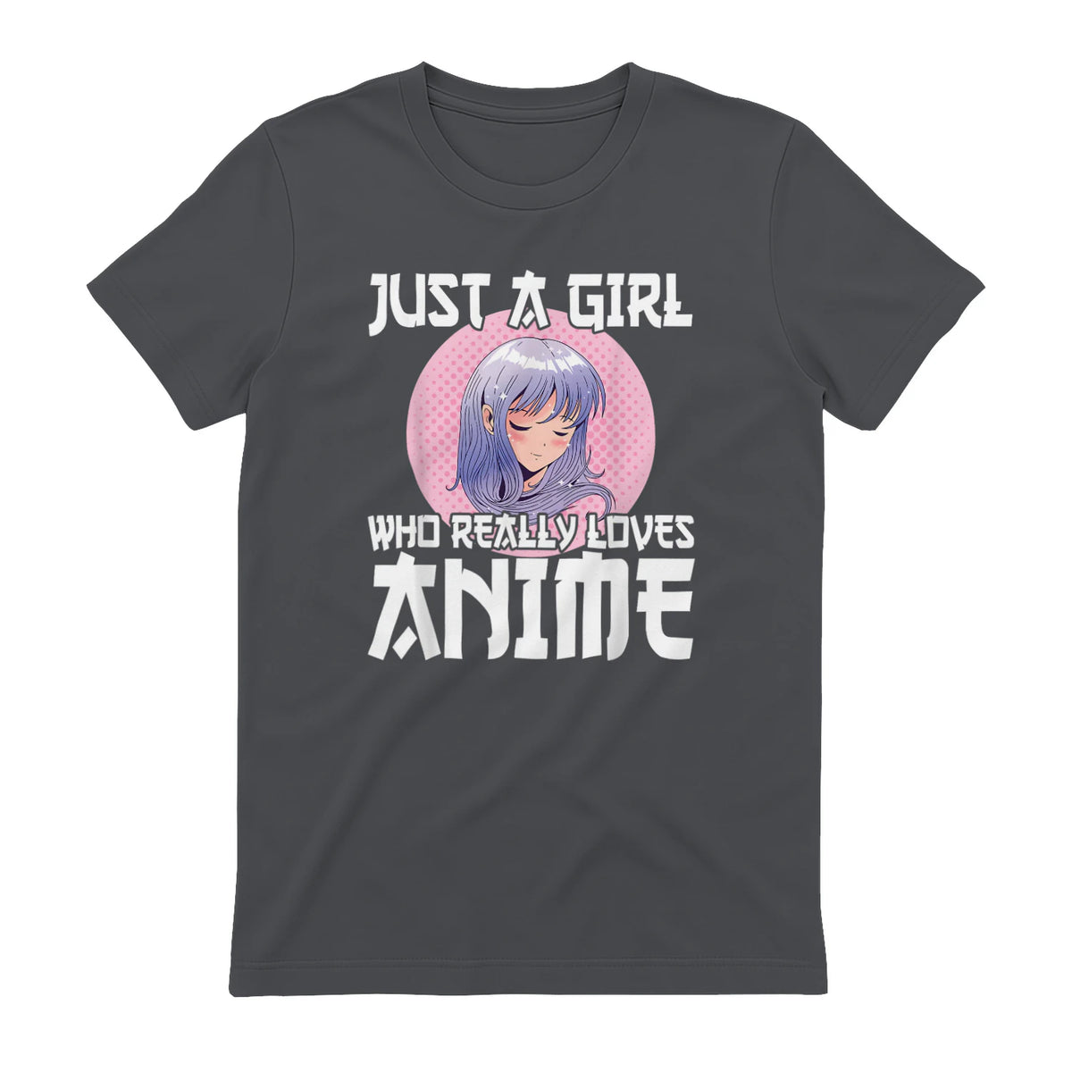 Manga & Anime Outfits for Women & Girls Anime Girl Merch Otaku Gift Just A Girl Who Loves Anime in Charcoal - back view