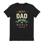 Best Dad in the World, Retro Vintage Look T-Shirt in Black - back view