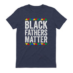 Black Fathers Matter Shirt Black History Month in Heather Navy - back view