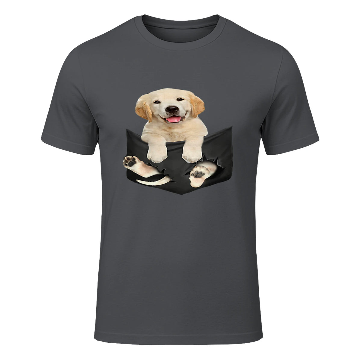 Cadeaux pour les amoureux des chiens Golden in Pocket in Charcoal - front view