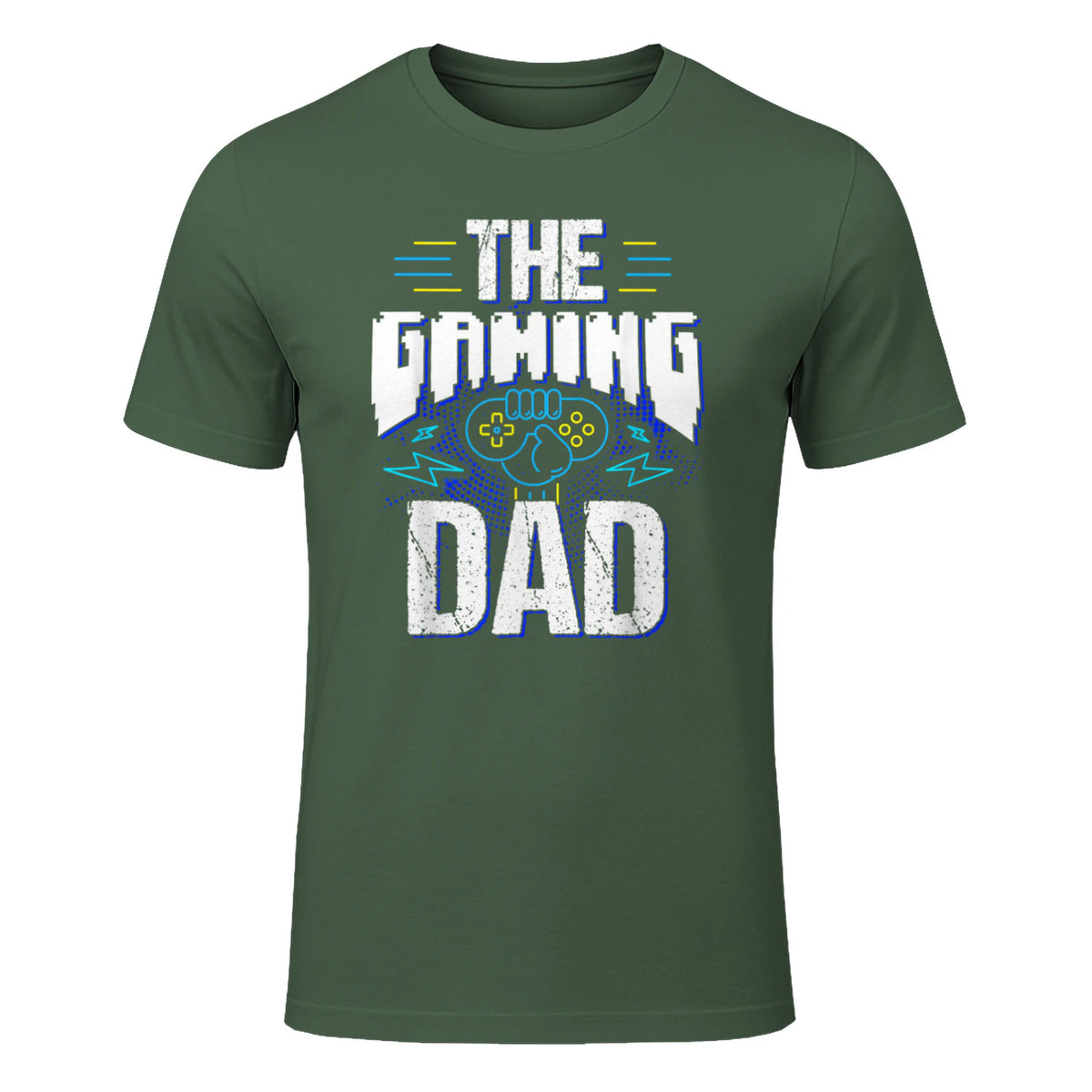 Gamer Zocker Games Pc - Best Gaming Dad Ever T-Shirt in Military Green - front view