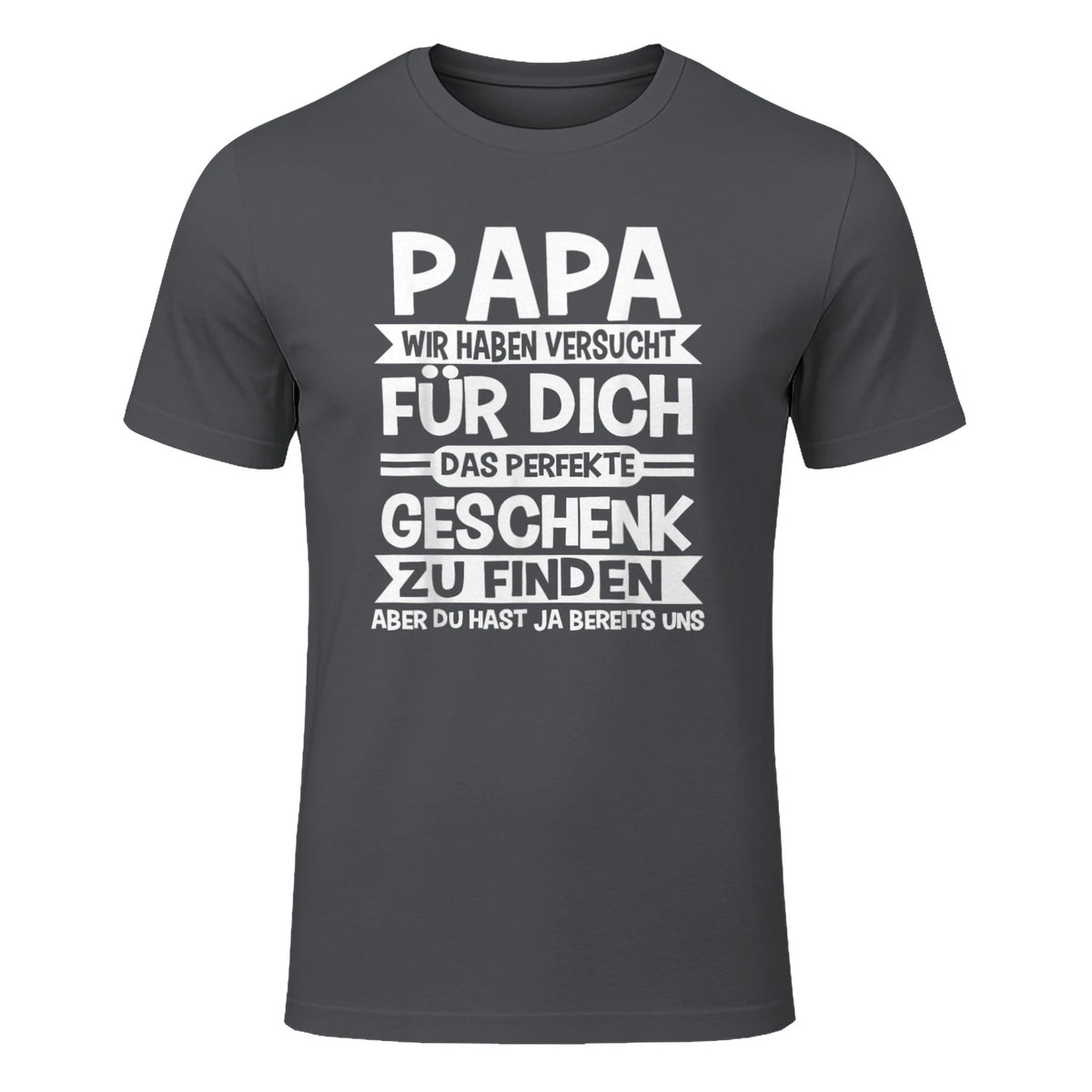 Papa und Vater Motiv, Lustiger Spruch, Herren Vatertag Halbarm in Charcoal - front view
