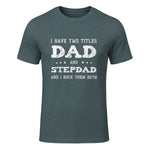 Best Dad and Stepdad Shirt Cute Fathers Day Gift from Wife in Dark Heather - front view