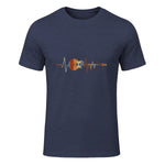Music Guitarist Heartbeat Guitar in Heather Navy - front view