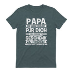 Papa und Vater Motiv, Lustiger Spruch, Herren Vatertag Halbarm in Dark Heather - back view