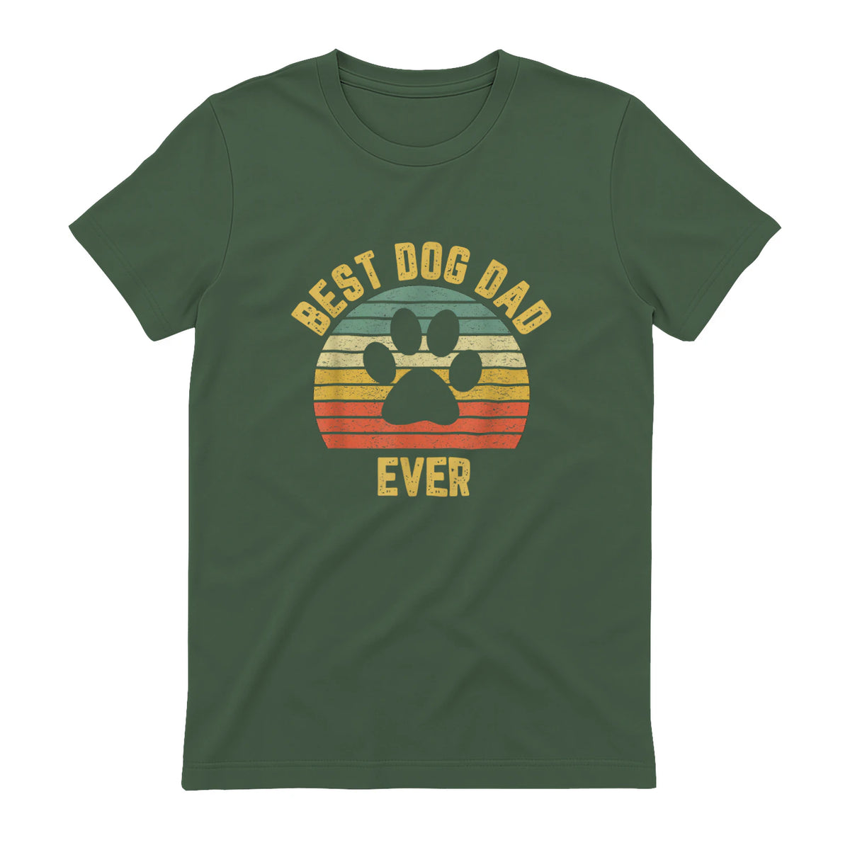 Vintage Dog Dad Cool Father's Day Gift Retro in Military Green - back view