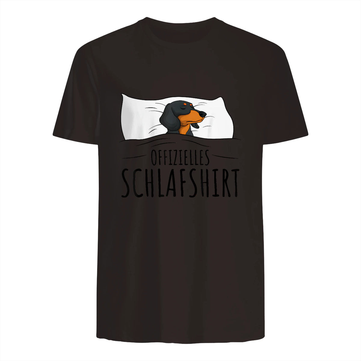 Offizielles Schlafshirt Schlafanzug Dackel Hund Geschenkidee in Dark Chocolate - back view