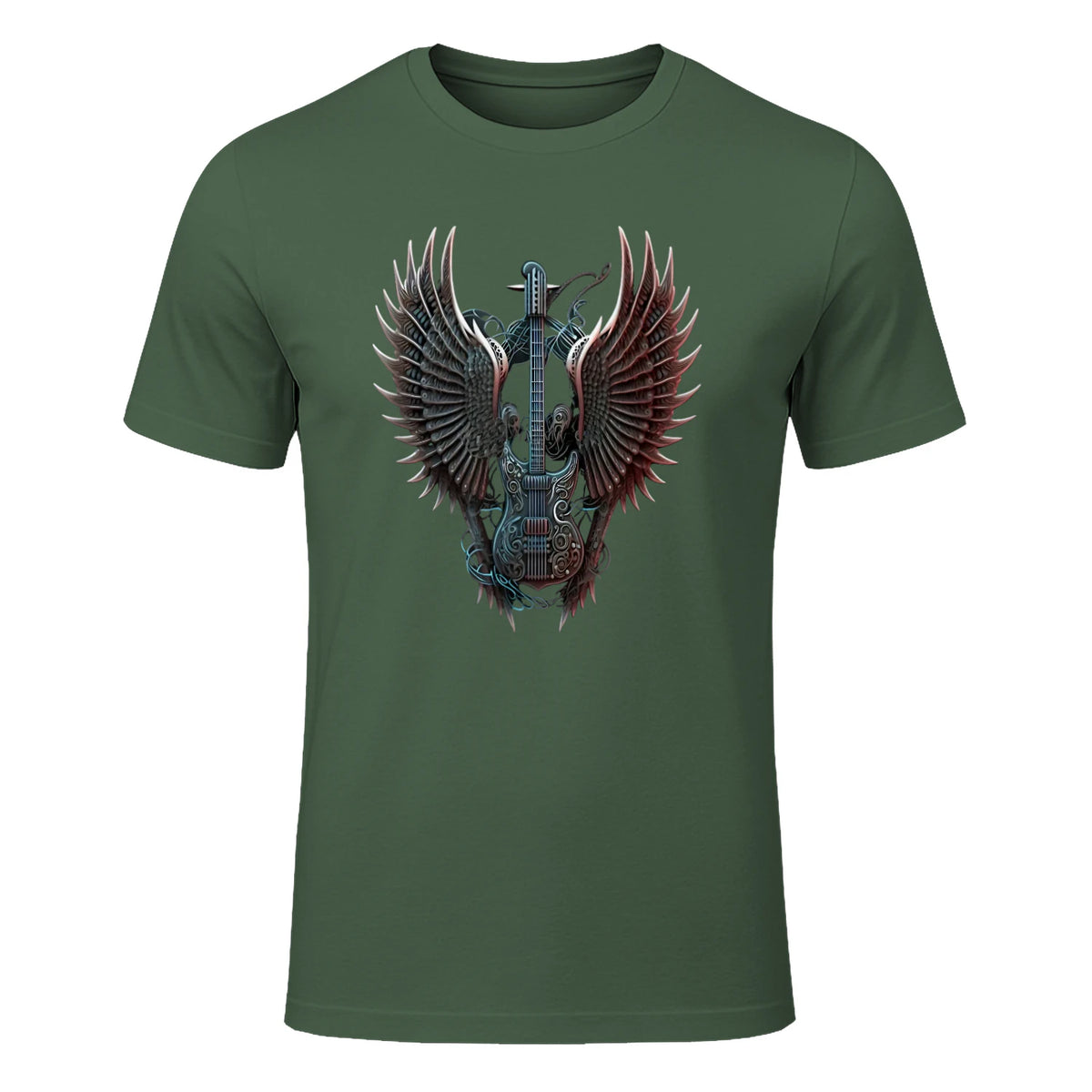 Fans de Hard Rock Vintage Music Rock and Roll Lover in Military Green - front view