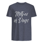 Cute Dog Mom Gift Funny Dog Owner Quote Item Mother of Dogs in Heather Navy - back view