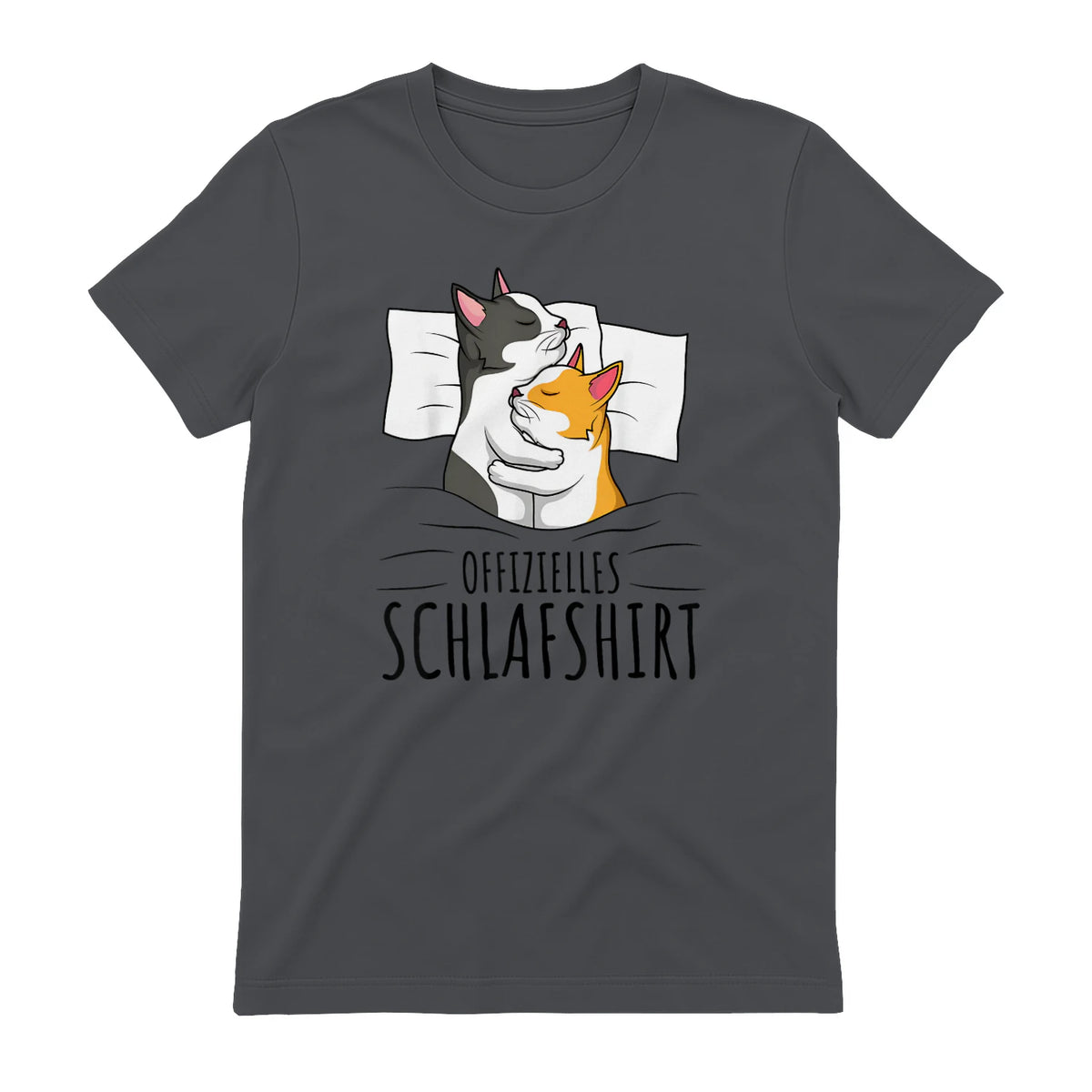 Offizielles Schlafshirt Katze Kater Katzen in Charcoal - back view