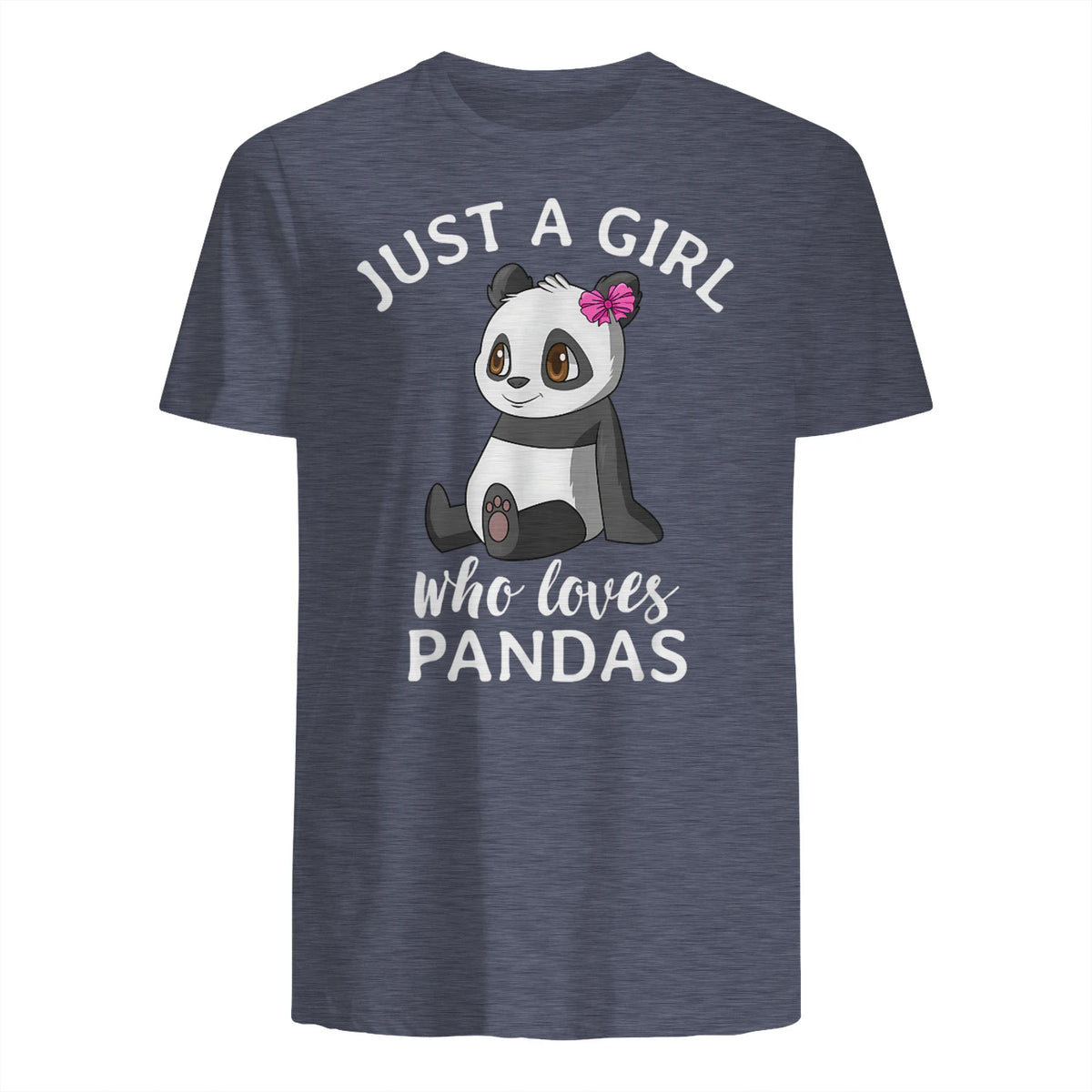 Cute Panda Kawaii Just A Girl Who Loves Pandas Girls in Heather Navy - back view