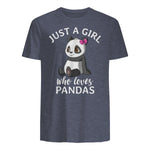 Cute Panda Kawaii Just A Girl Who Loves Pandas Girls in Heather Navy - back view