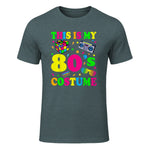 This Is My Eighties Costume Party T-Shirt in Dark Heather - front view