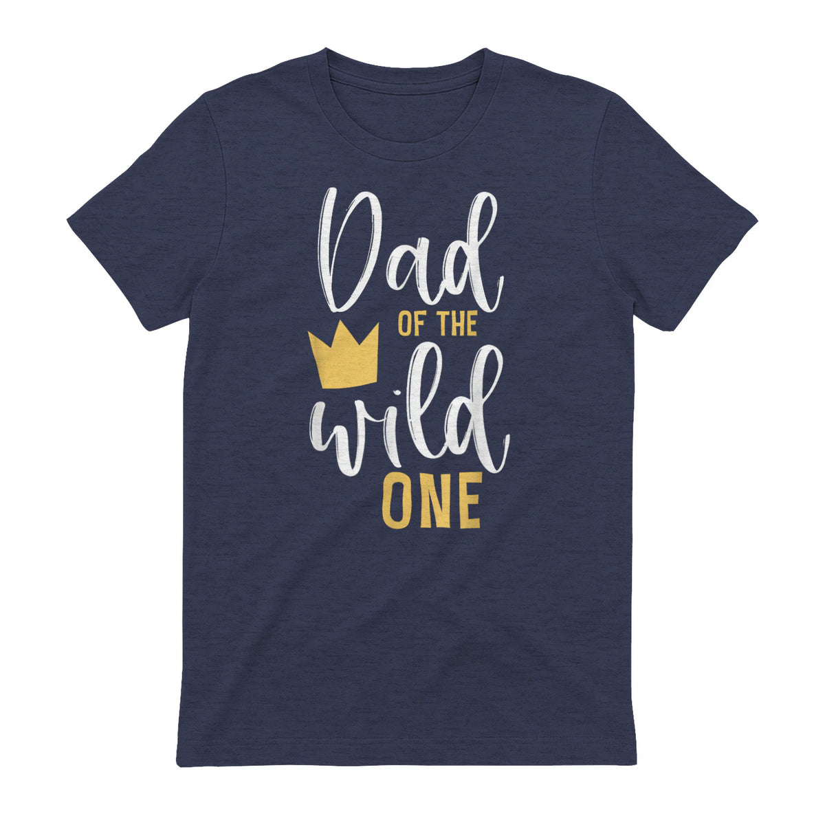 Dad of the Wild One First Birthday Daddy T-Shirt in Heather Navy - back view