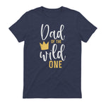 Dad of the Wild One First Birthday Daddy T-Shirt in Heather Navy - back view