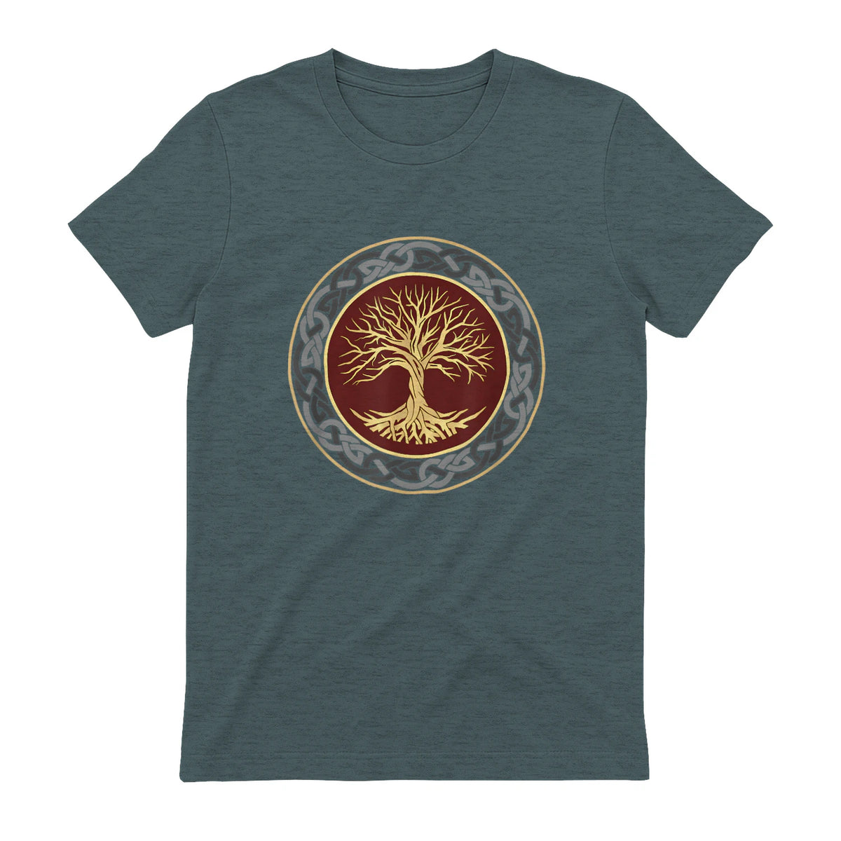 Baum des Lebens Wikinger keltischer Lebensbaum nordisch Halbarm in Dark Heather - back view