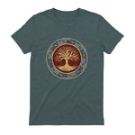 Baum des Lebens Wikinger keltischer Lebensbaum nordisch Halbarm in Dark Heather - back view