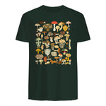 Mushroom Shirt Mycology Fungi Foraging Mushroom Whisperer in Forest Green - back view