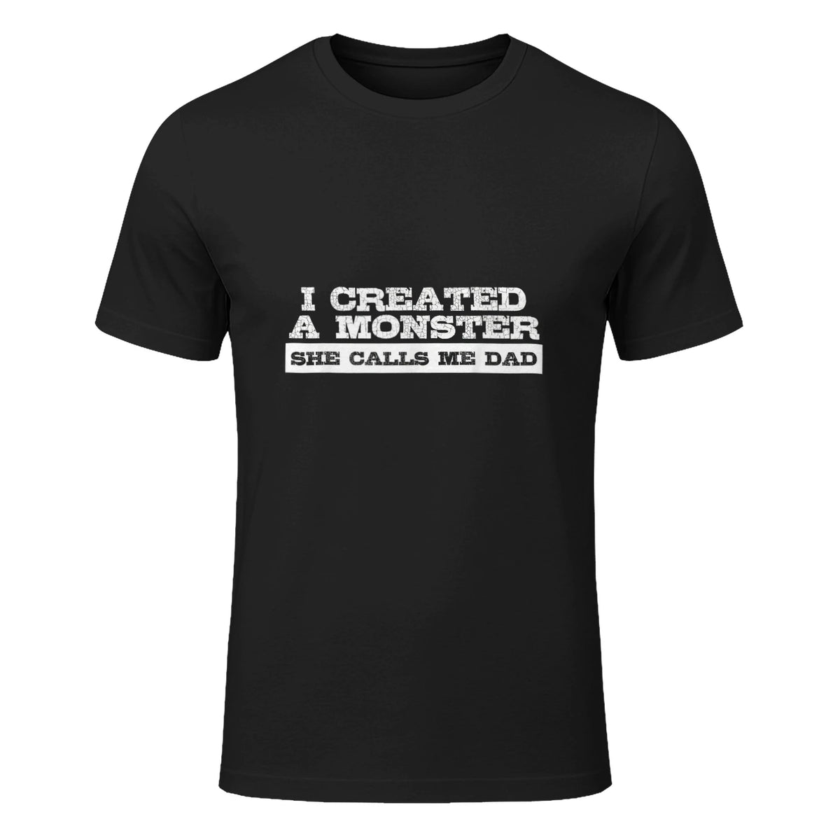 Funny Tshirt Gift for Dad from Daughter First Father's Day in Black - front view
