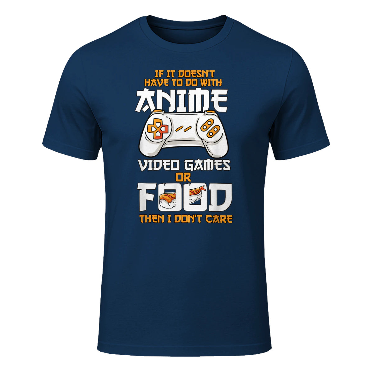 Cute Manga & Anime Merch for Anime Girls & Boys Unisex Anime Video Games Food Sushi Gaming Merch Otaku Gift Anime in Navy - front view