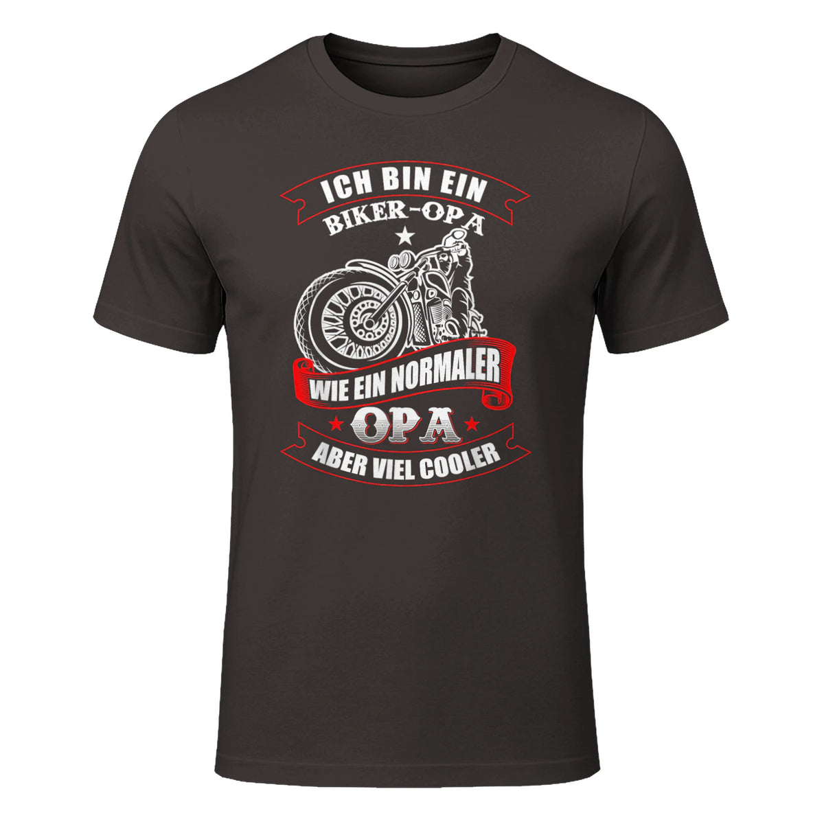 Biker-Opa wie normaler Opa Aber viel Cooler - Motorrad Shirt in Dark Chocolate - front view