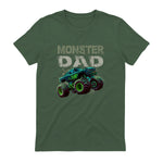Monster Truck Dad T-Shirt in Military Green - back view