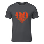 US State San Francisco Baseball Vintage Heart T-Shirt in Charcoal - front view