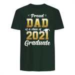 Proud Dad of a Graduate Senior Gift T-Shirt in Forest Green - back view