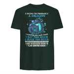 Five Signs I'm Probably a Dragon T-Shirt in Forest Green - back view