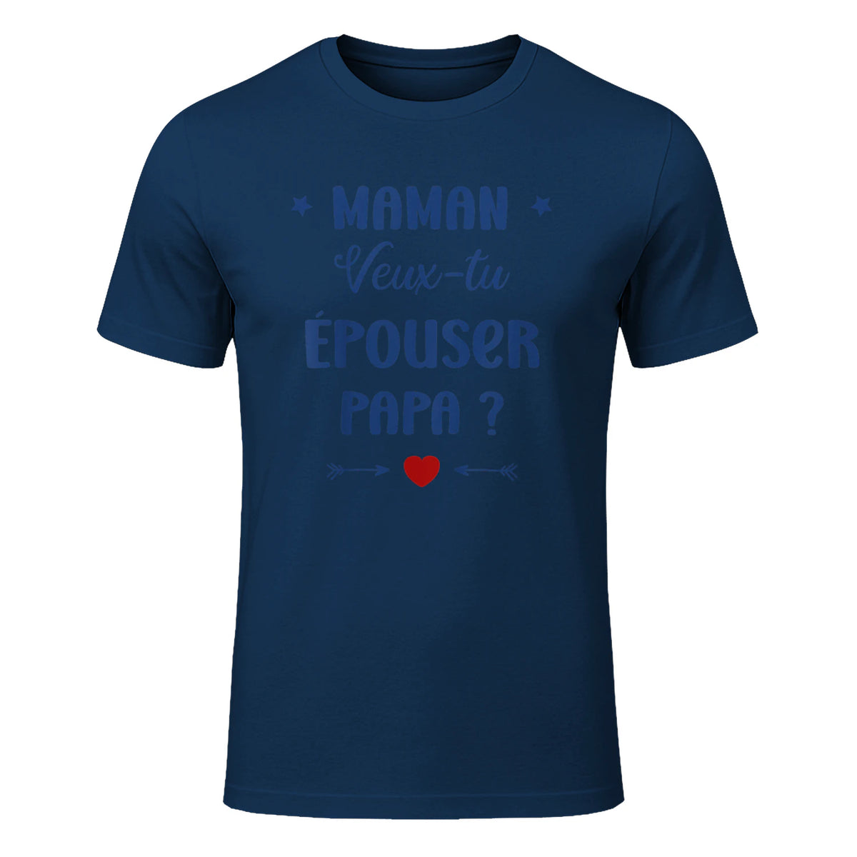 Demande en Mariage Originale Maman Veux-tu épouser Papa in Navy - front view