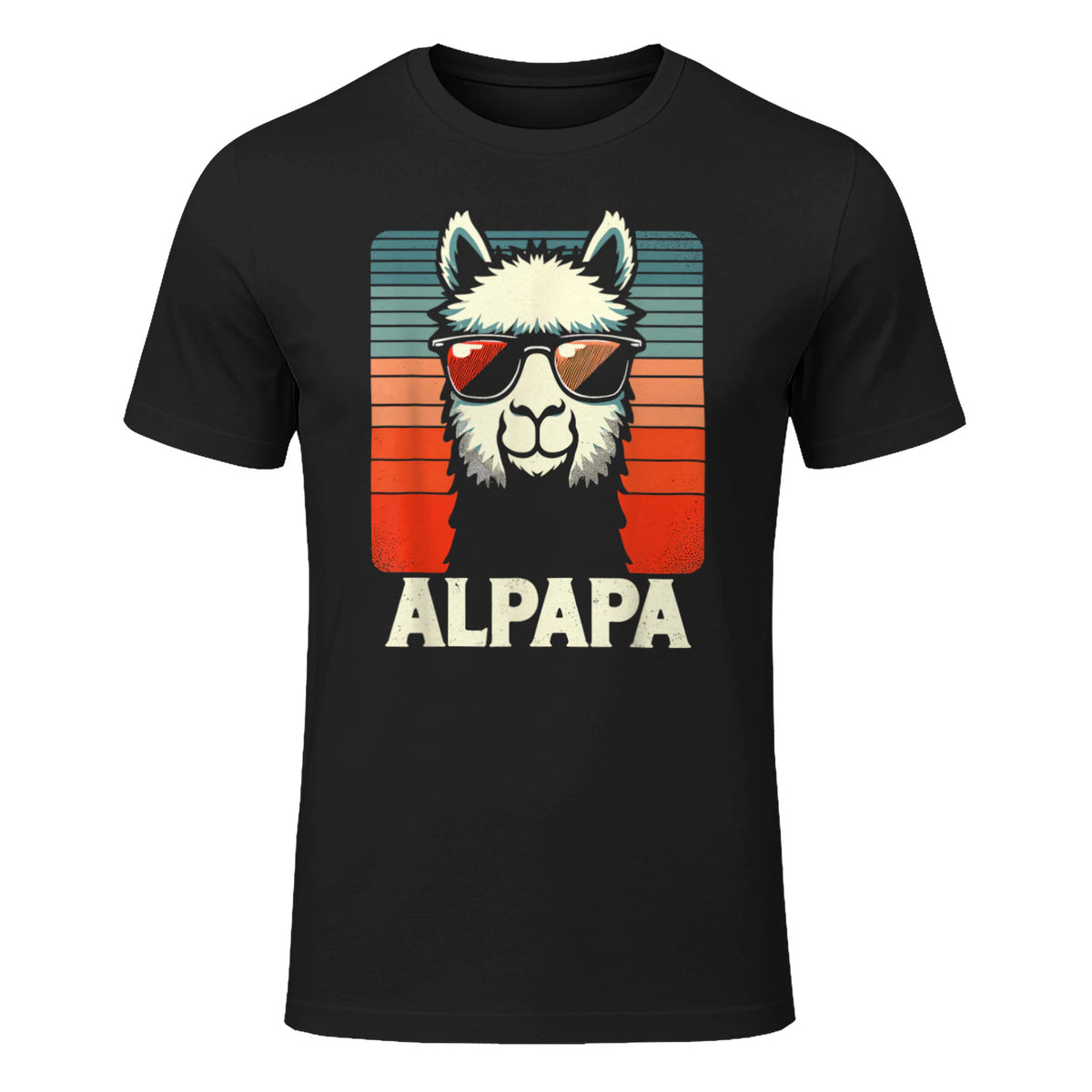 Bester Papa Alpapa Alpaka Frischgebackener Papa Vatertag T-Shirt in Black - front view