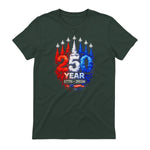 American Patriotic Fourth of July Anniversary T-Shirt in Forest Green - back view