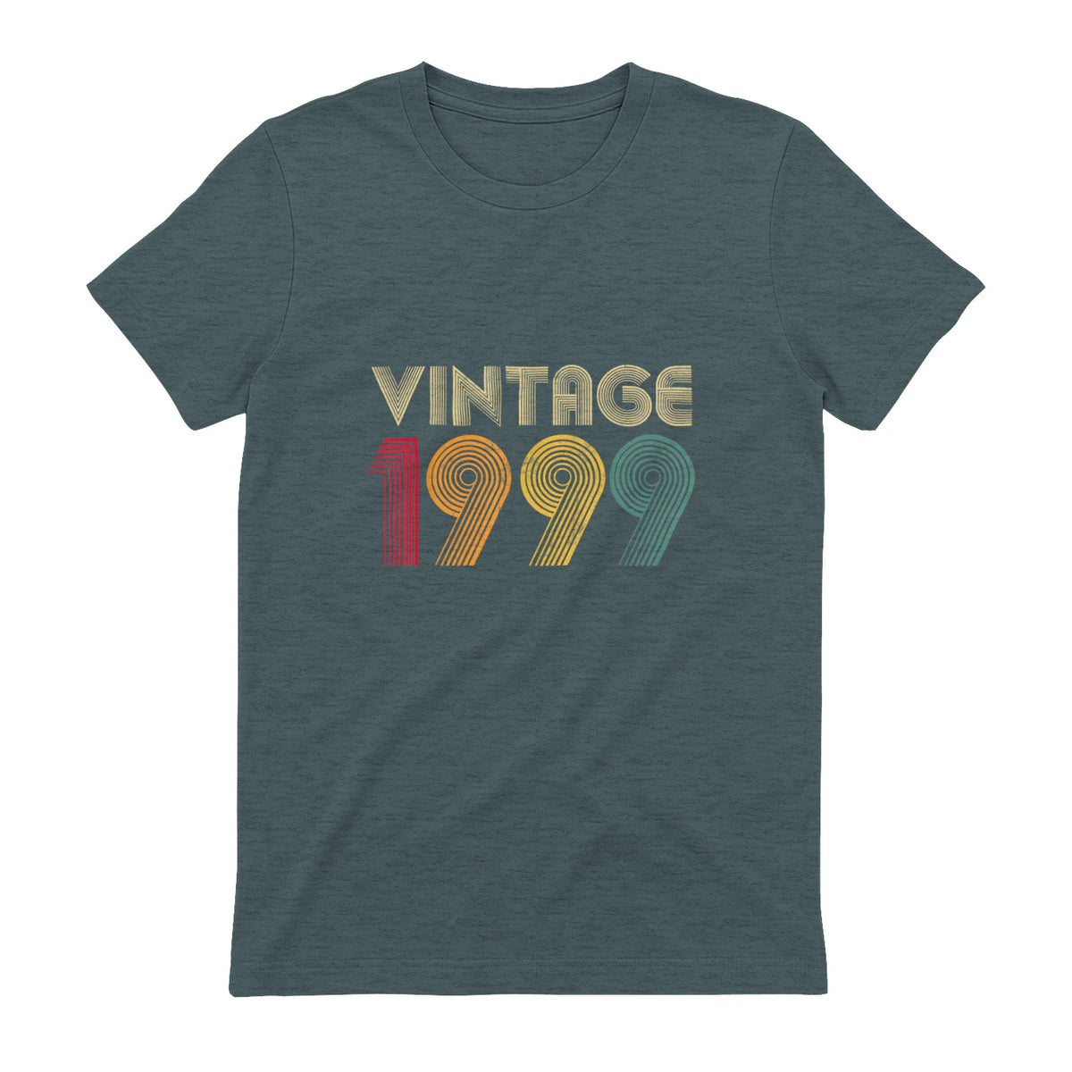 Vintage Twenty-Fourth Birthday Gift T-Shirt in Dark Heather - back view