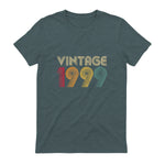 Vintage Twenty-Fourth Birthday Gift T-Shirt in Dark Heather - back view