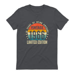 Vintage Sixtieth Birthday Gift T-Shirt in Charcoal - back view