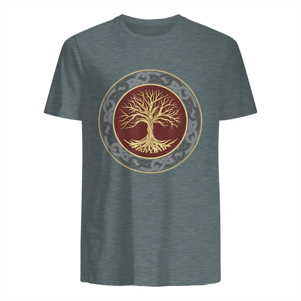 Baum des Lebens Wikinger keltischer Lebensbaum nordisch Halbarm in Dark Heather - back view