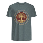 Baum des Lebens Wikinger keltischer Lebensbaum nordisch Halbarm in Dark Heather - back view