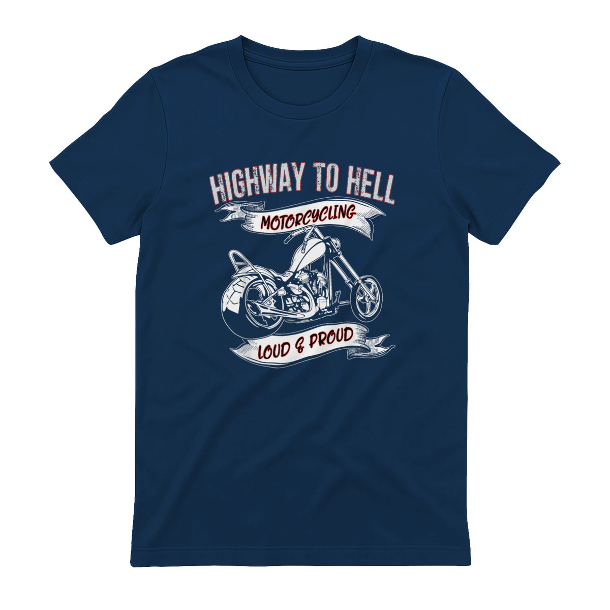 Highway to Hell Motorradfahrer Biker Motorrad Männer in Navy - back view