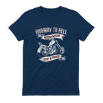 Highway to Hell Motorradfahrer Biker Motorrad Männer in Navy - back view