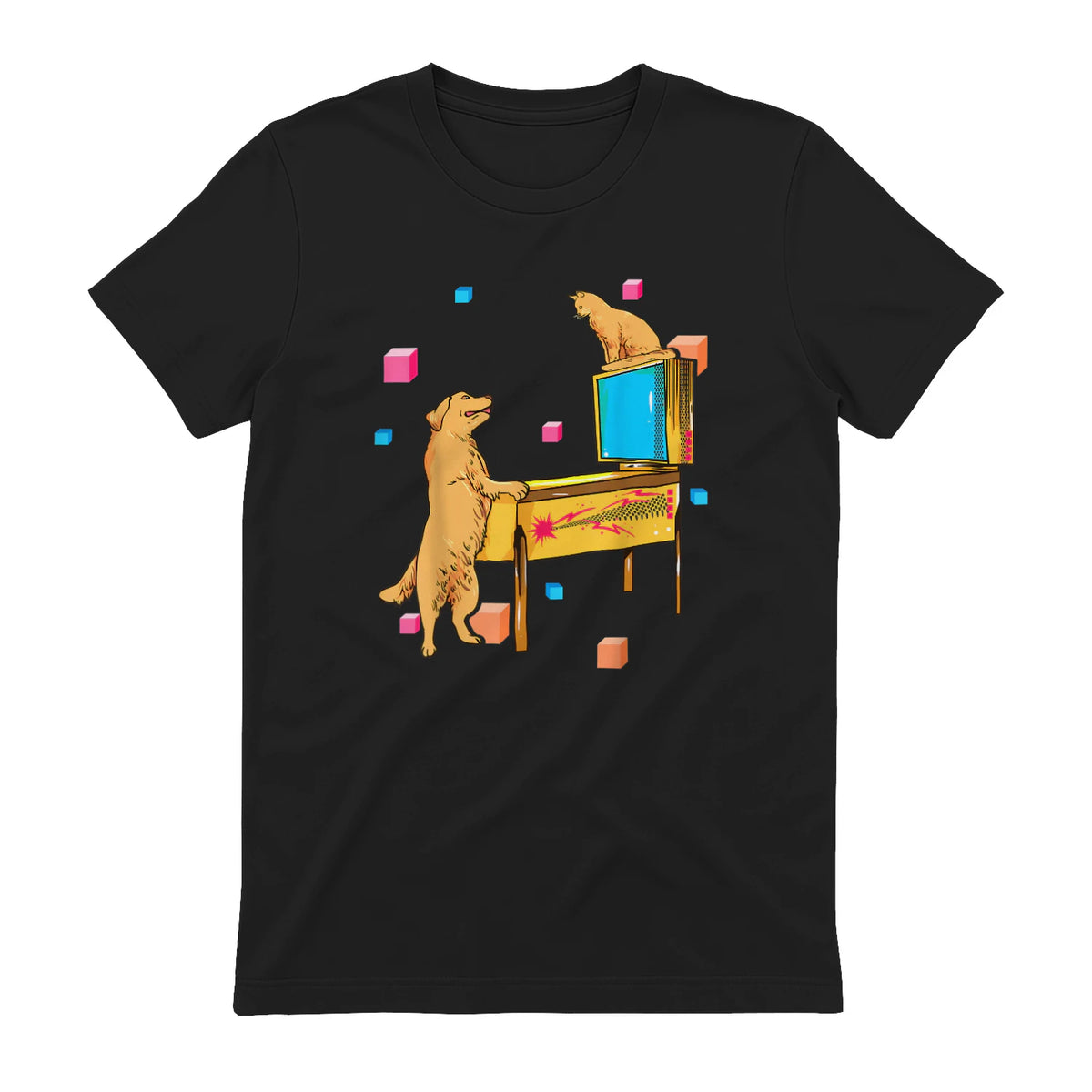 Flipper Wiz chien chat jouant au flipper in Black - back view